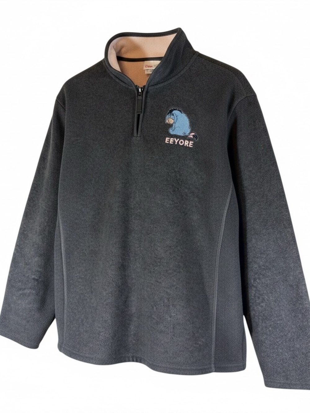 Disney Store Exclusive VTG Y2K EEYORE gray pink fleece 1/4 zip pullover XL